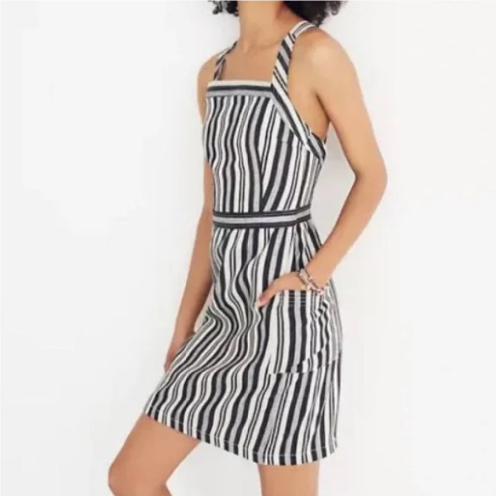 Madewell Apron Mini Dress in Evelyn Stripe, NWT, Size 10